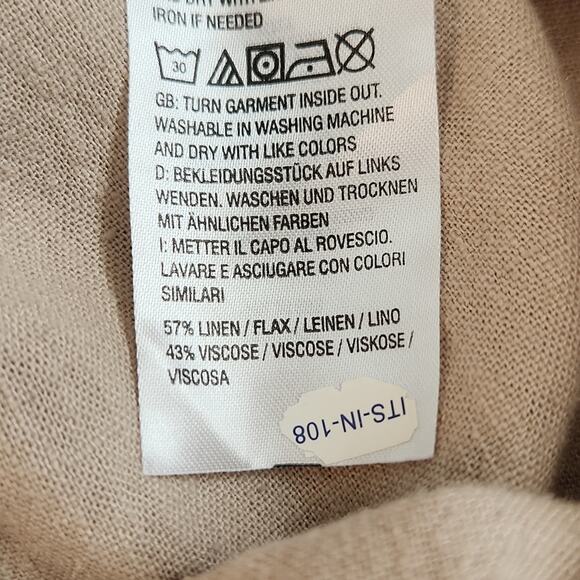 Naturals D&Co Women's Tan Linen Blend Pants Size 2XT Pockets Drawstring Neutral - Picture 7 of 9